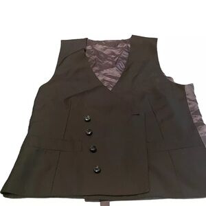 SUITSUPPLY Ferrara DB Waistcoat Men's Wool Buttons Brown Vest 38